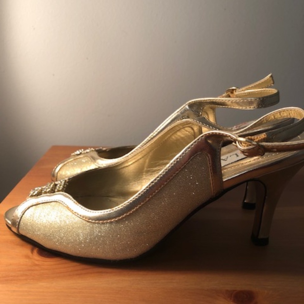 Fancy Gold Sandals - Picture 3 of 5